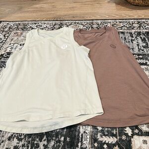 Lululemon cotton blend logo tank tops bundle 2